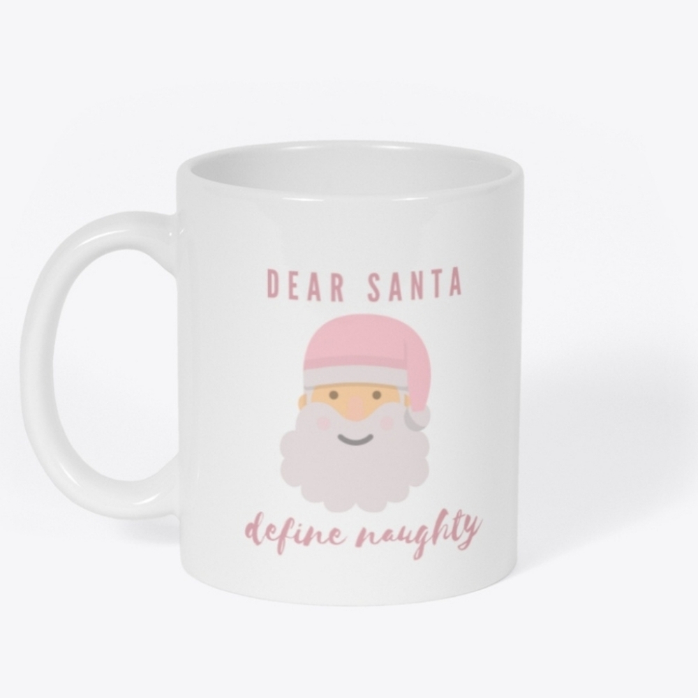 Blush pink christmas mug